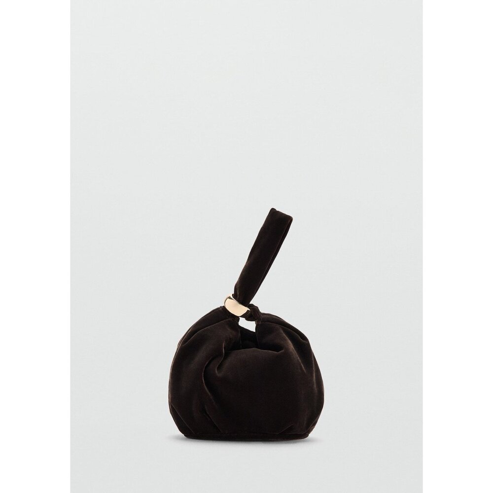 Velvet handbag with metallic detail